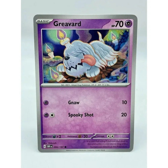 Greavard 099/197 S&V: Obsidian‎ Flames Non-Holo Pokémon TCG Mint Unplayed - Picture 1 of 6